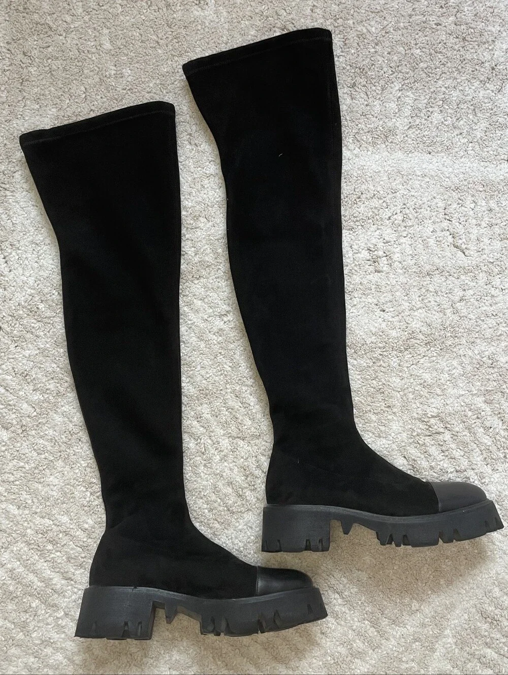 Staccato Black Over-the-Knee Chunky Sole Boots Size 7